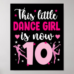 10e verjaardag dansmeisje 10 jaar oude danseres poster