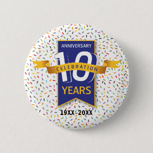 10e VERJAARDAG Design Ronde Button 5,7 Cm