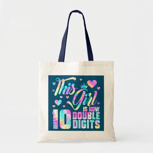 10e verjaardag Dit meisje is nu 10 cijfers Tote Bag (Voorkant)