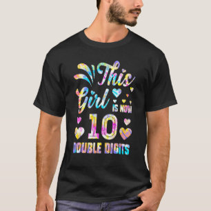 10e verjaardag Dit meisje is nu 10 dubbele cijfers T-shirt