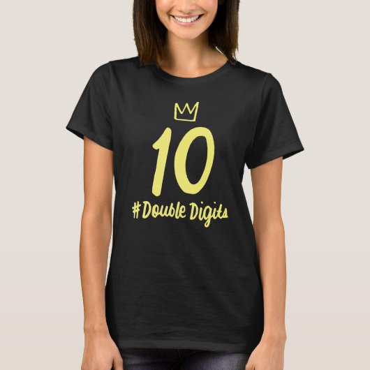 10e verjaardag dubbele cijfers 10 meisjes 10 jaar t-shirt (Voorkant)