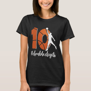 10e verjaardag dubbele cijfers tien basketbal voor t-shirt