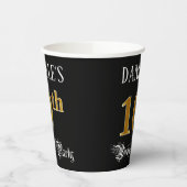 10e verjaardag — Fancy script, Faux Gold look Papieren Bekers (Links)