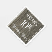 10e verjaardag — Fancy script, kijk op hout Servet (Hoek)