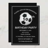 10e Verjaardag Feest Voetbal Zwarte Jongens Sport Kaart (Voorkant / Achterkant)