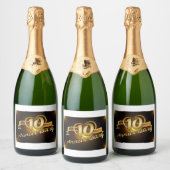 10e verjaardag, Food and Beverage Label Set. Sparkling Wijnetiket (Flessen)