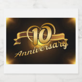 10e verjaardag, Food and Beverage Label Set. Sparkling Wijnetiket (Enkel label)