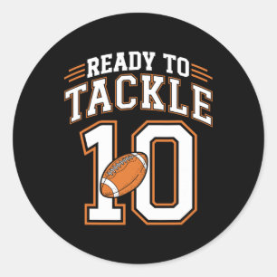 10e verjaardag Football liefhebber 10 jaar oud kla Ronde Sticker