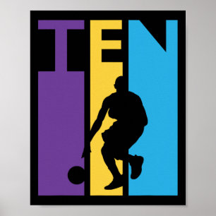 10e Verjaardag Gift Tien Kleurrijke Bysketbyll 10 Poster