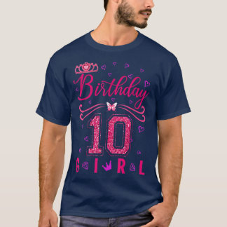 10e verjaardag Girl Cute Crown 10-jarige verjaarda T-shirt