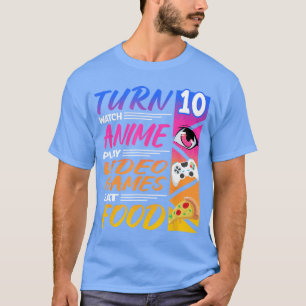 10e verjaardag I Manga I Gamer I 90s Kawaii Pizza T-shirt