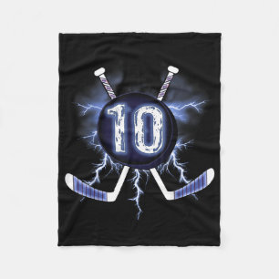 10e verjaardag - IJshockey 10 jaar oud Fleece Deken