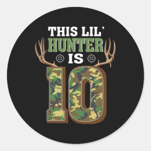 10e Verjaardag Jacht Herten 10 Jaar Oude Jager Ronde Sticker