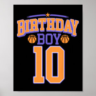 10e Verjaardag Jongen Bysketbyll Lover 10 jaar oud Poster