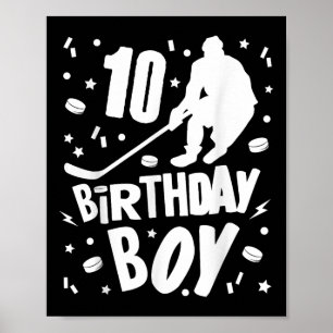 10e Verjaardag Jongen IJshockey Kinder 10 Jaar Oud Poster