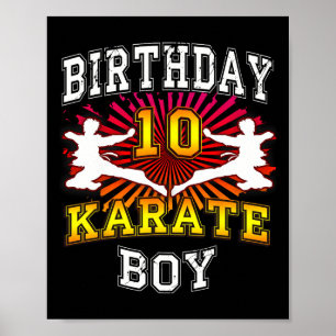 10e Verjaardag Jongen - Karate 10 Jaar Oude Kinder Poster