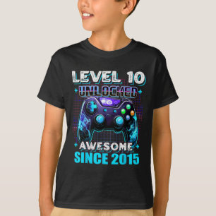 10e Verjaardag Jongen Level 10 Gamer 10 Jaar Video T-shirt