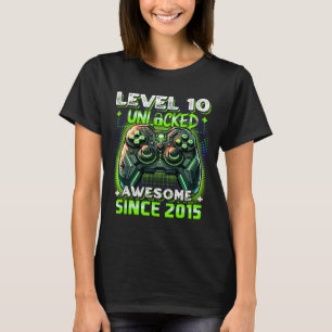 10e Verjaardag Jongen Level 10 Gamer 10 Jaar Video T-shirt