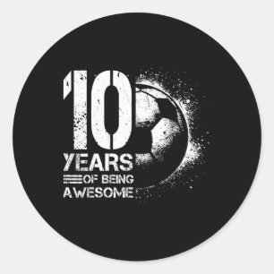 10e verjaardag Jongen Meisje Voetballer Voetbal 10 Ronde Sticker