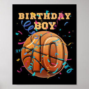 10e verjaardag jongen tien 10 jaar oude Sketll-spe Poster