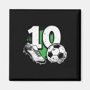 10e verjaardag jongen Voetballer Voetbal 10 jaar o Magneet