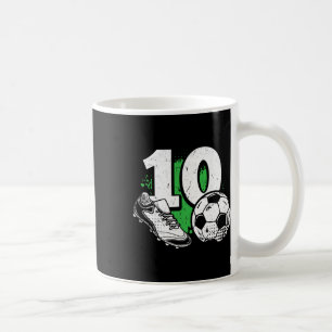 10e verjaardag jongen voetballer voetball 10 jaar  koffiemok