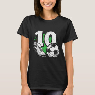 10e verjaardag jongen voetballer voetballen 10 jaa t-shirt