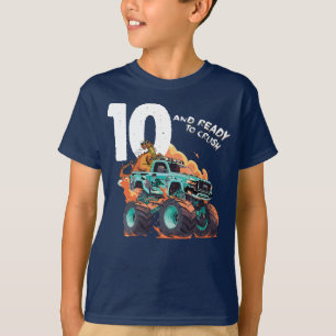 10e verjaardag jongens, 10 en klaar om monster te  t-shirt