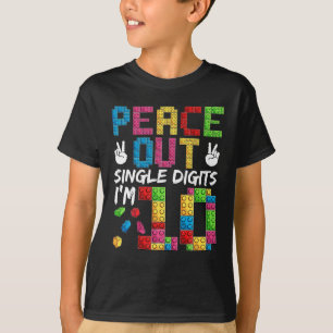 10e verjaardag jongens 10 jaar oude vrede uit één t-shirt