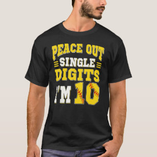 10e verjaardag jongens softbal rust uit één cijfer t-shirt