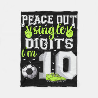 10e verjaardag Jongens Voetbal Peace Out Single Di Fleece Deken