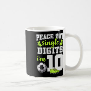 10e verjaardag Jongens Voetbal Peace Out Single Di Koffiemok