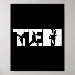 10e verjaardag Karate Fighter 10 jaar oude meisjes Poster
