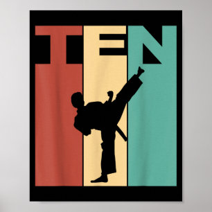 10e verjaardag Karate Taekwondo Thema 10 Jaar Oud Poster