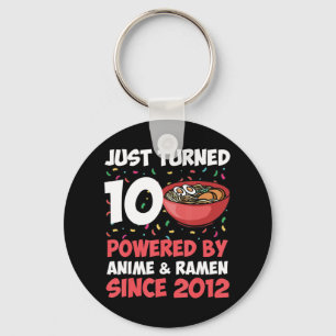 10e verjaardag Kawaii Anime Ramen 10 jaar oud meis Sleutelhanger
