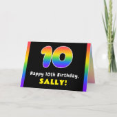 10e verjaardag: kleurrijke regenboog # 10, aangepa kaart (Voorkant)