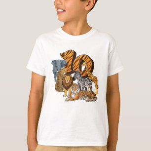 10e verjaardag Leeuw, Tijger, Olifant, Zebra T-shirt
