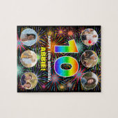 10e verjaardag: Leuke regenboog #, aangepaste naam Legpuzzel (Horizontaal)