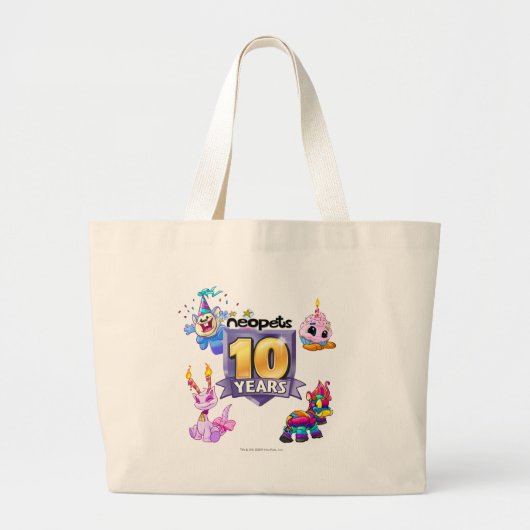 10e verjaardag Logo Grote Tote Bag (Voorkant)