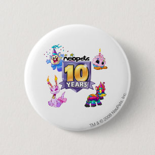 10e verjaardag Logo Ronde Button 5,7 Cm