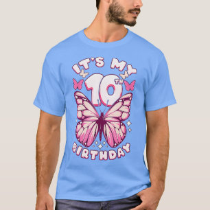 10e verjaardag meisje 10 jaar vlinders en nummer t-shirt