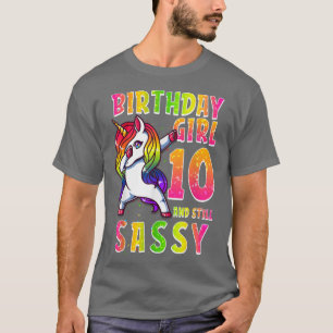 10e verjaardag meisje Dabbing Unicorn 10 jaar oud  T-shirt
