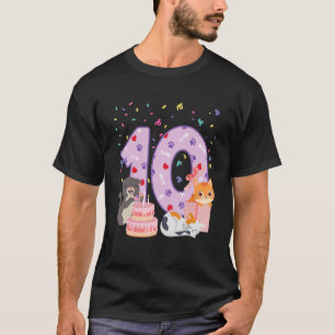 10e verjaardag Meisje leuk kattenpak 10 jaar oud v T-shirt