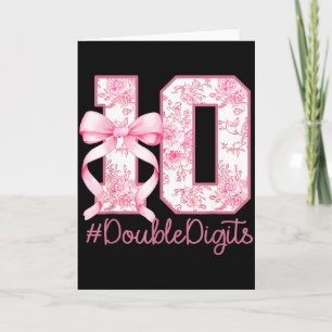 10e verjaardag meisje roze Coquette strik 10 jaar Kaart
