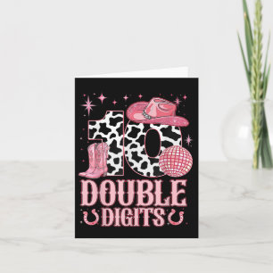 10e Verjaardag Meisje Western Coquette Bow Cowgirl Kaart