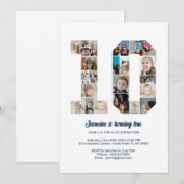 10e verjaardag nummer 10 aangepaste fotocollage kaart (Voorkant / Achterkant)