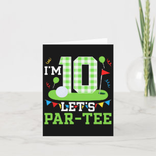 10e Verjaardag Party Golf Boy 10 jaar oud Golfer 1 Kaart