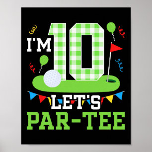 10e Verjaardag Party Golf Boy 10 jaar oud Golfer 1 Poster