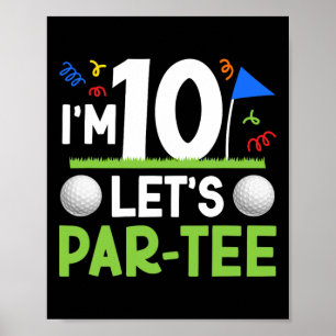 10e Verjaardag Party Golf Boy Tien jaar oude golfe Poster