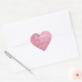 10e verjaardag Party Meisje Goud Roze Glitter Patr Hart Sticker (Envelop)